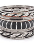 Rhorium-Tone Black And White Set Of 17 Bangles