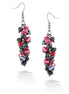 Silver-Tone Metal Red And Hematite Bead Earrings
