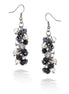 Silver-Tone Metal Silver And Black Bead Earrings