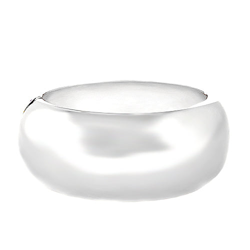 Shiny Silver Thick Hinged Bracelet