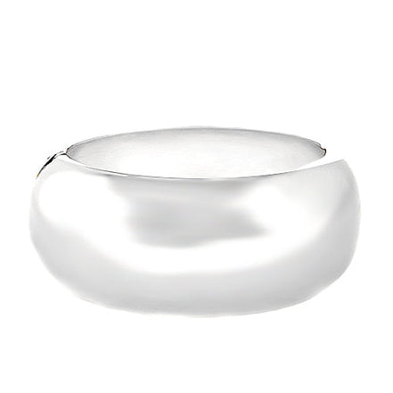 Shiny Silver Thick Hinged Bracelet