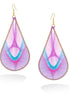 Gold-Tone Purple Turquoise And Pink Thread Treardrop Earrings