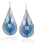 Gold-Tone Blue Thread Teardrop Earrings
