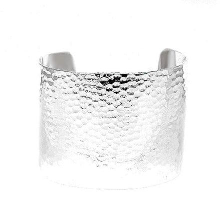 SILVER Textured Cuff Bracelet