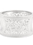 Rhodium-Tone Filigree Hinged Bracelets