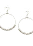 Clear Glass Crystal 50mm Silver Round Earrings 