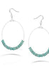 Silver-Tone Aqua Blue Crystal Earrings