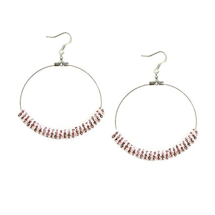 Amy Glass Crystal 50mm Silver Round Earrings 