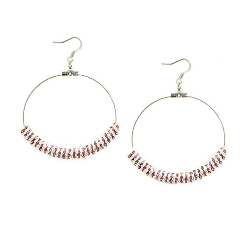 Amy Glass Crystal 50mm Silver Round Earrings 