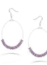 Silver-Tone Amethyst Crystal Earrings