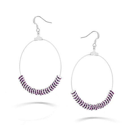 Silver-Tone Amethyst Crystal Earrings