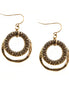 Gold Color Geometric Double Circle Earrings