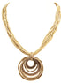 Gold Color Geometric Circle Chain Necklace