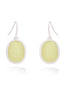 White-Metal Cream Glittering Earrings