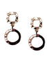 Gold Open Square with Copper Open Circle Hammered Metal Earrings 
