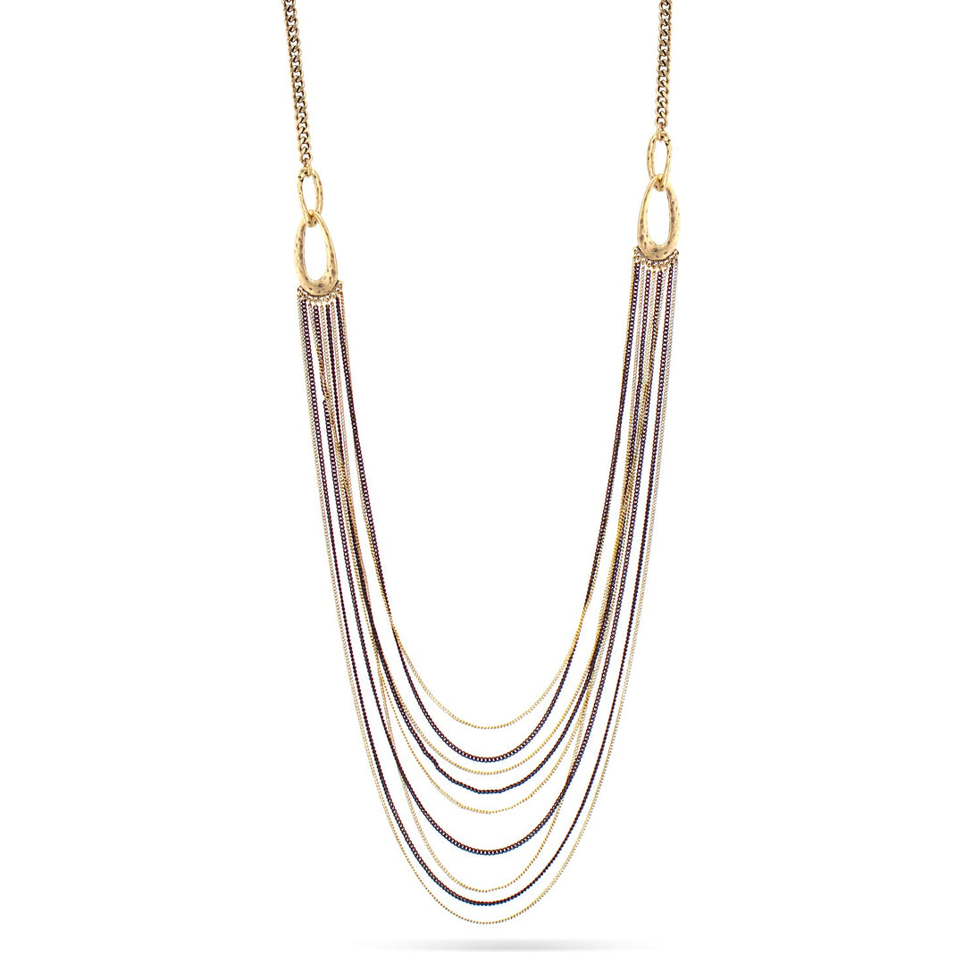 Gold-Tone Black And Gold Chain Necklace