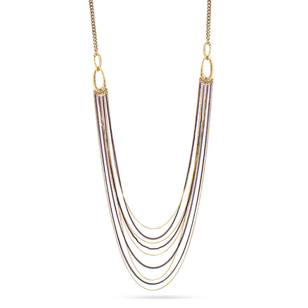 Gold-Tone Black And Gold Chain Necklace