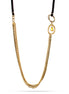 Gold-Tone Metal Multi Chain Leather Necklace