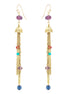 Gold Tone Metal Chain Hanfing Earrings