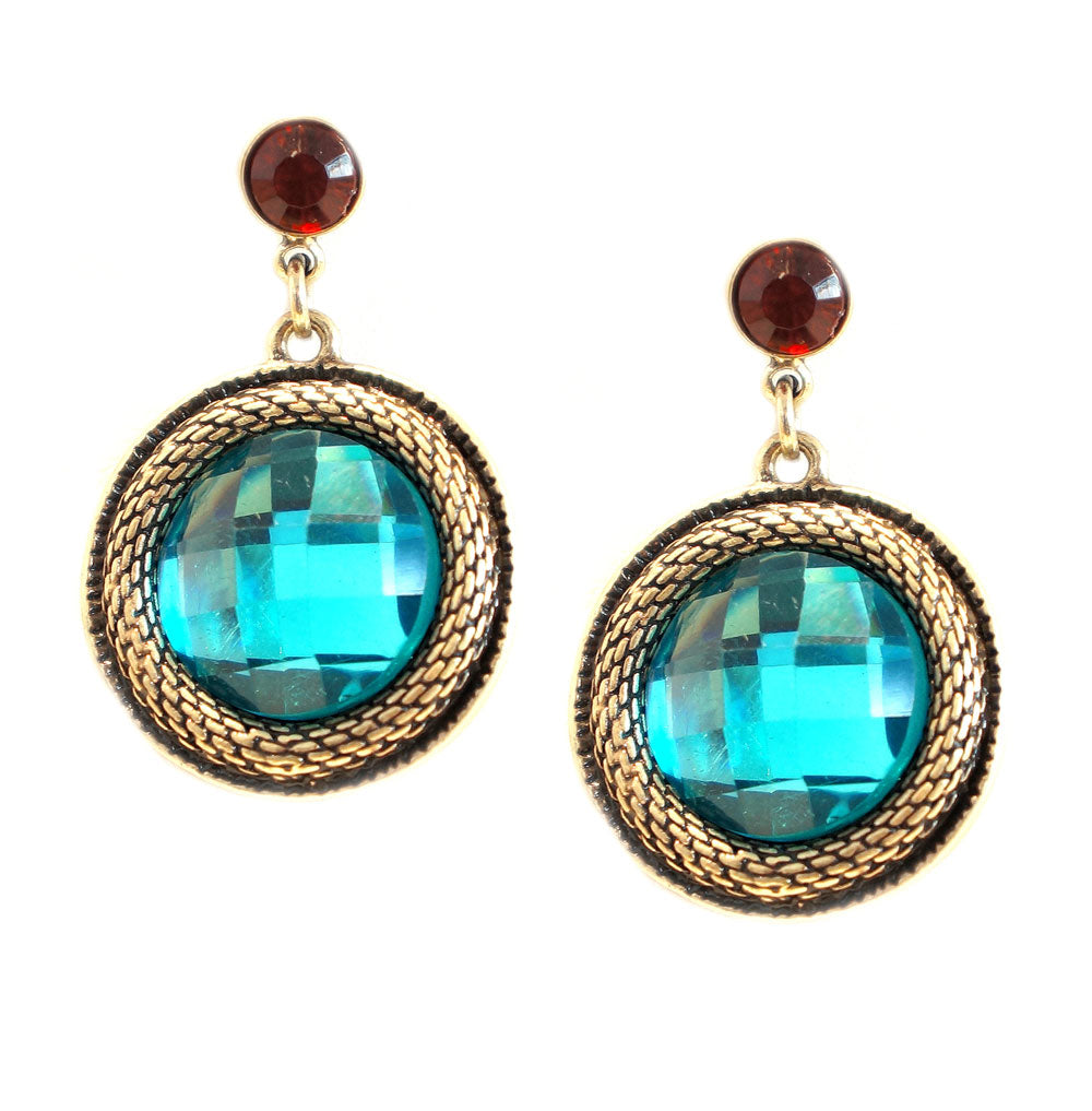 GOLD TURQUOISE EARRING  #SE30613_GLD-TRQ (EE7/HF15)