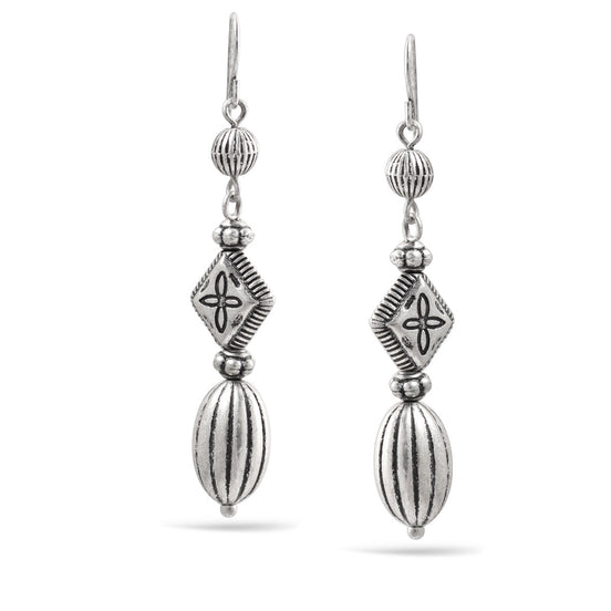 Oxidized Silver Drop Earrings