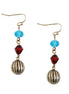 Multi Beaded with Gold Ball Dangling Earrings