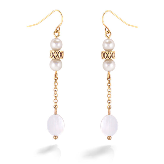 MULTI COLOR GRAY AND WHITE EARRINGS  #SE30763_WHIT-GREY (BE16)