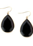 GLD/OX Beautifully Designed Gold - Black Teardrop Earrings