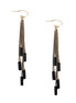 Black Bar Bead Gold Earrings