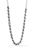Silver-Tone Metal Black Rope Necklace