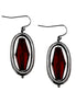 Red Bead with Hematite Oval Shaped Earrings 