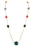 Multi Color Beaded Gold Long Necklace