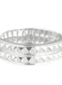 Shiny Silver Pyramid Stud Hinged Bracelet