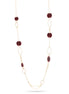 Gold Tone Burgundy Enamel Necklace