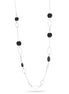 Rhodium Black Enamel Necklace