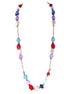 Multi Colored Beads Gold Long Necklace