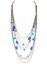 Blue Mixed Beads Gold Layered Necklace 