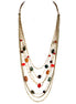 Brown Mixed Beads Gold Layered Necklace