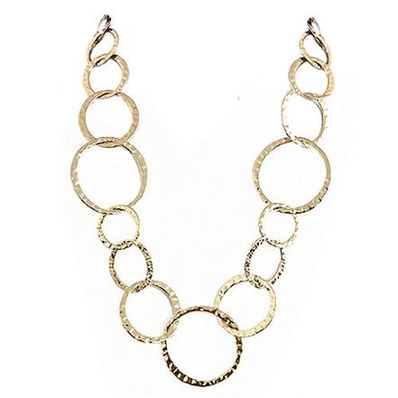 Shiny Gold Round Linked Necklace