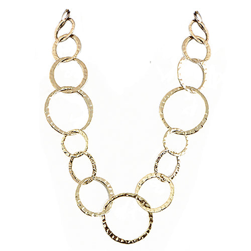 Shiny Gold Round Linked Necklace