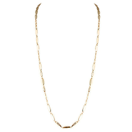 Shiny Gold Metal Beads Long Necklace