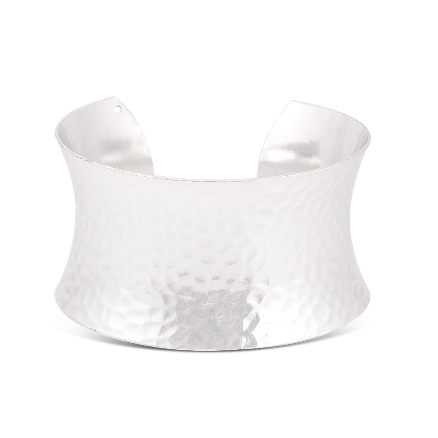 Silver-Tone Hammered Cuff
