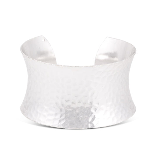 Silver-Tone Hammered Cuff