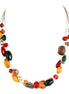 Red Brown Green Mixed Gold Illusion Necklace 