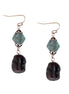 Brown and Olive Bead Dangle Earring