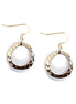 Hammered Gold and White Ring Double Earrings 