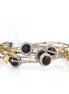 Rhodium Gold-Tone Black Bracelet Set Of 5 Pcs