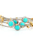 Rhodium Gold-Tone Turquoise Bracelet Set Of 5 Pcs