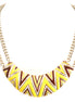 Yellow Mixed Multi Triangle Pattern Gold Necklace
