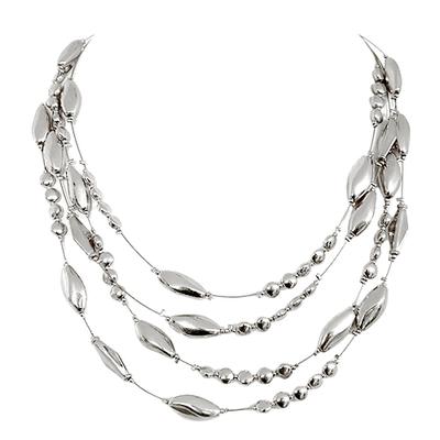 SC31598 Gold Metal Bead Illusion Necklace (AD8)